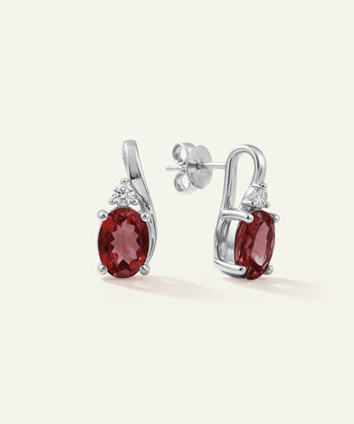 Love Spell® Lab-Created Garnet & Lab-Grown Diamond Earrings - alternate view