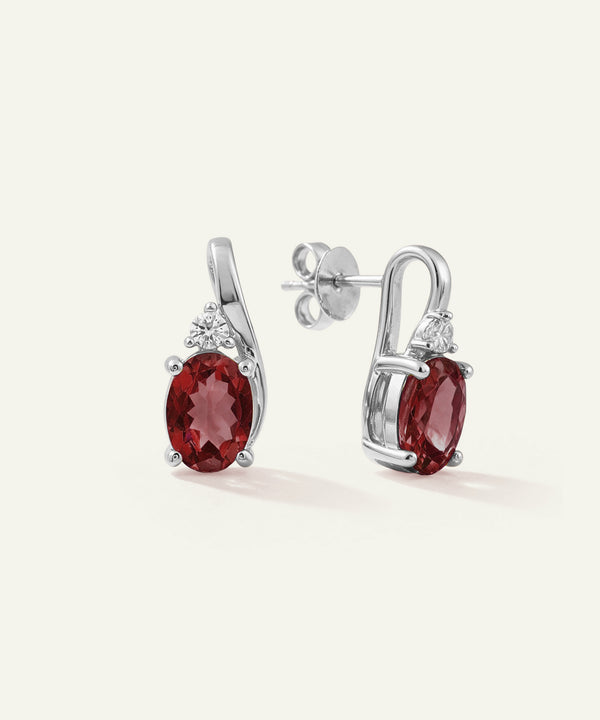 Love Spell® Lab-Created Garnet & Lab-Grown Diamond Earrings