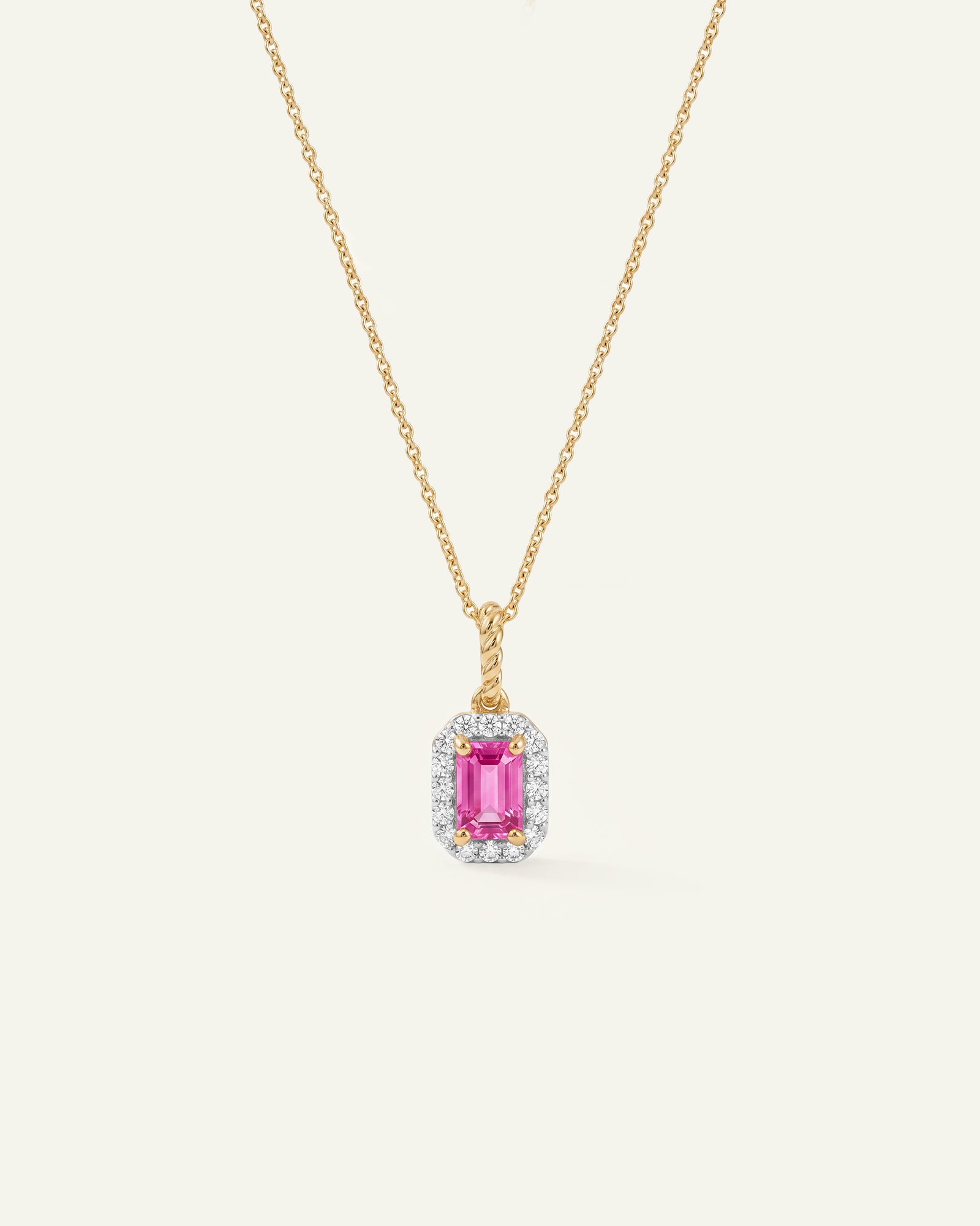 Love Spell® Lab-created Pink Sapphire & Lab-grown Diamond Halo Pendant
