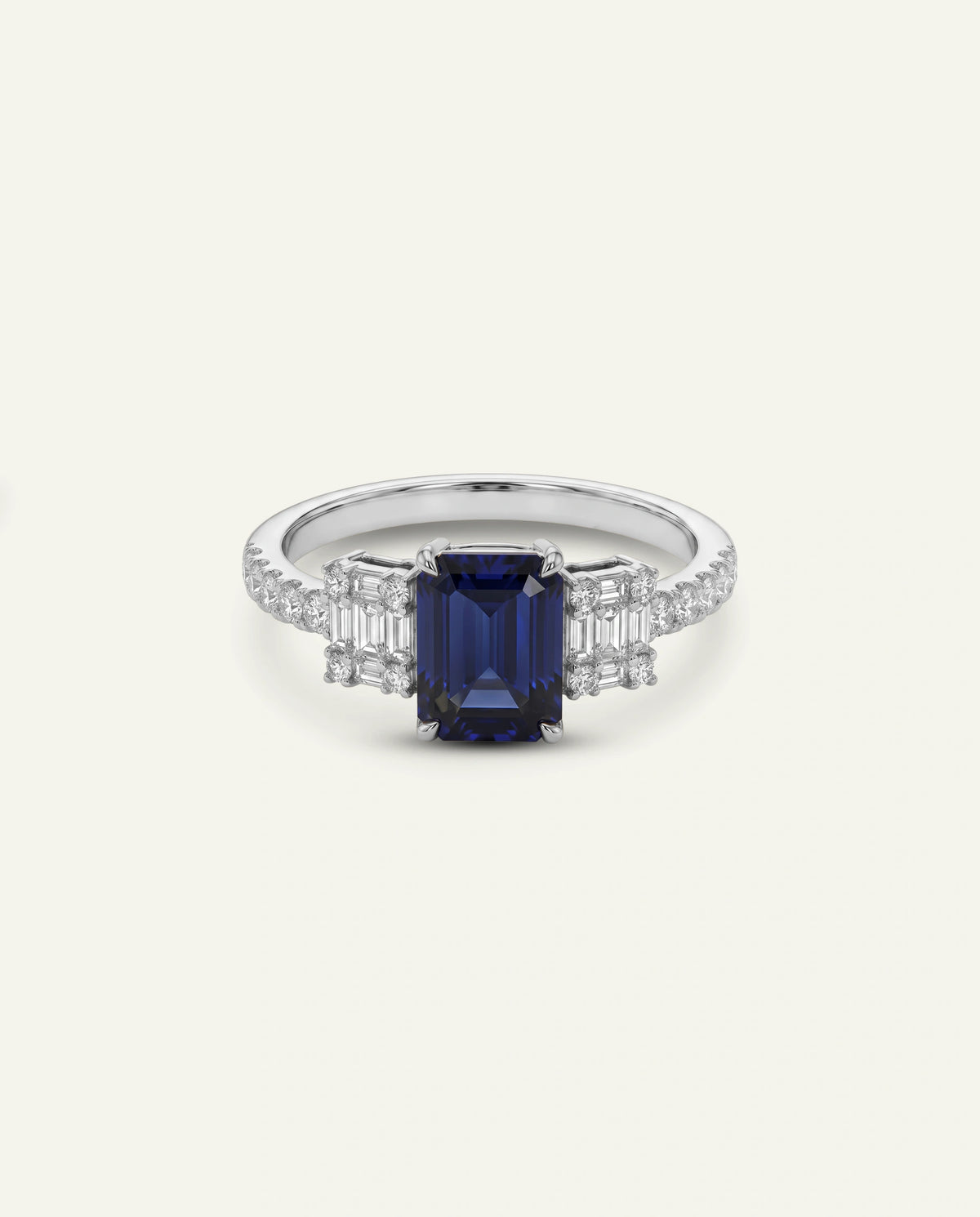 Aanika V® sapphire & diamond emerald-cut ring - alternate product view
