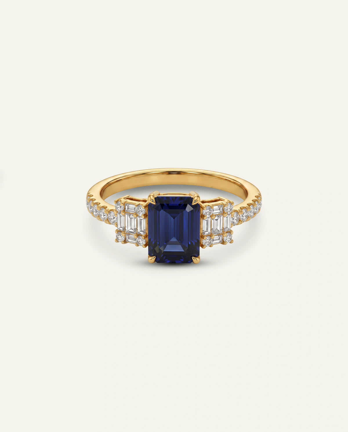 Aanika V® sapphire & diamond emerald-cut ring at Valliani Jewelers