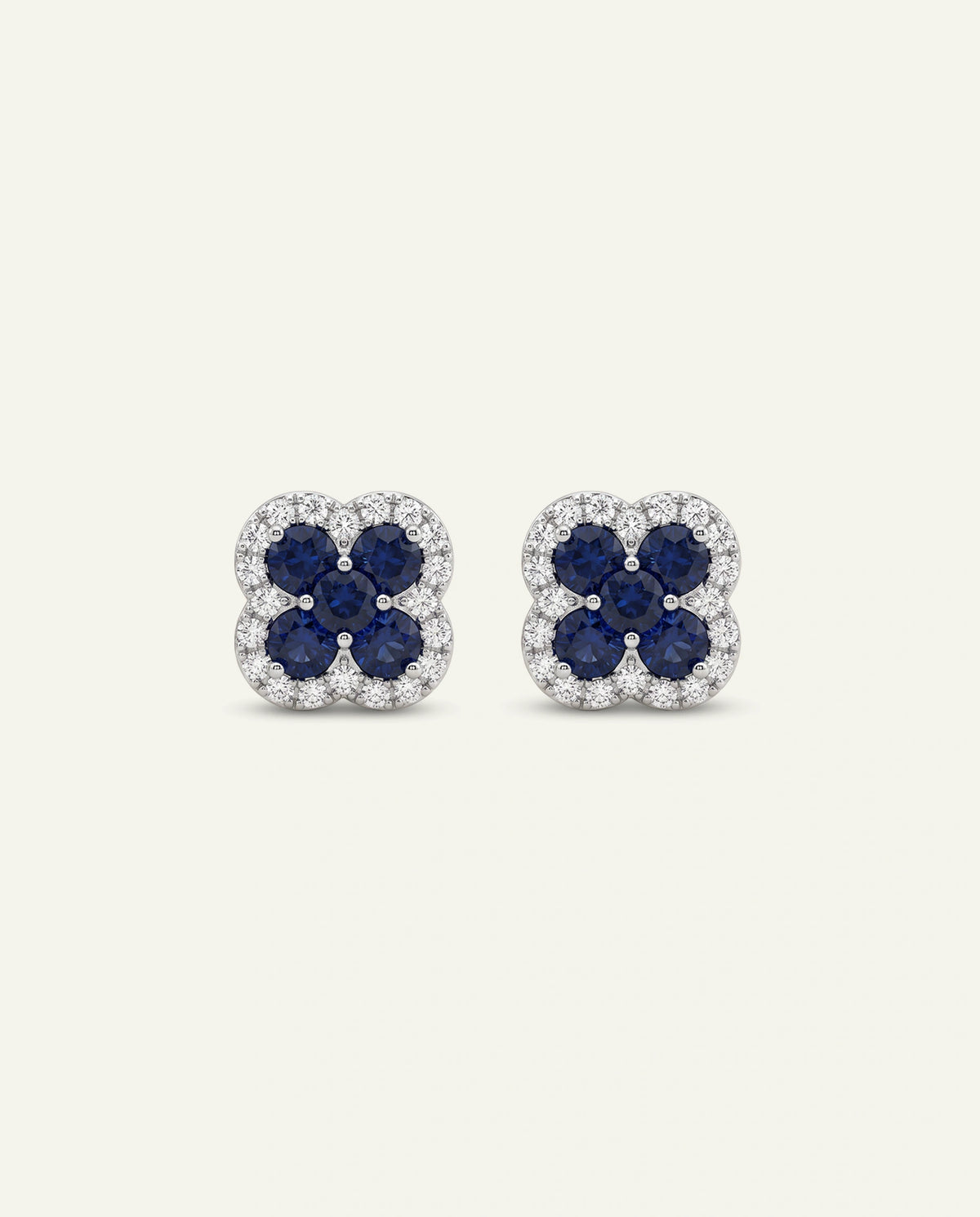 Aanika V® sapphire & diamond floral stud earrings - alternate product view