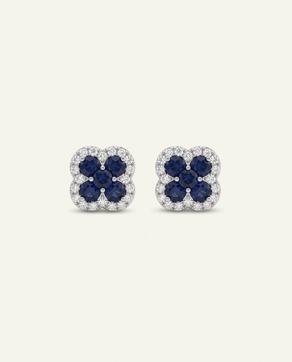 Aanika V. Sapphire & Diamond Flower Studs