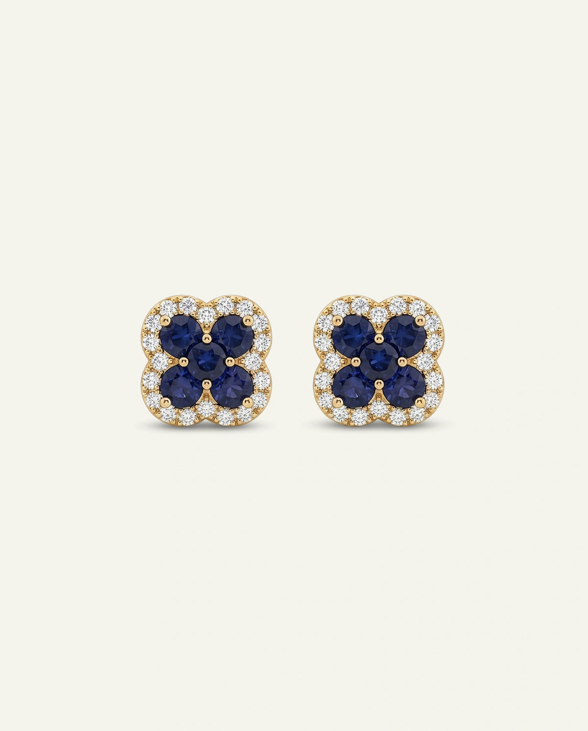 Aanika V® sapphire & diamond floral stud earrings at Valliani Jewelers