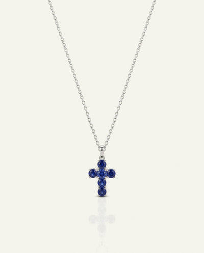 Aanika V. Sapphire Cross Necklace - alternate view