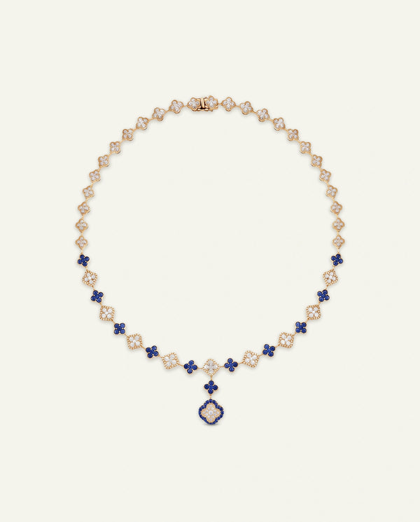 Aanika V. Sapphire & Diamond Flower Necklace