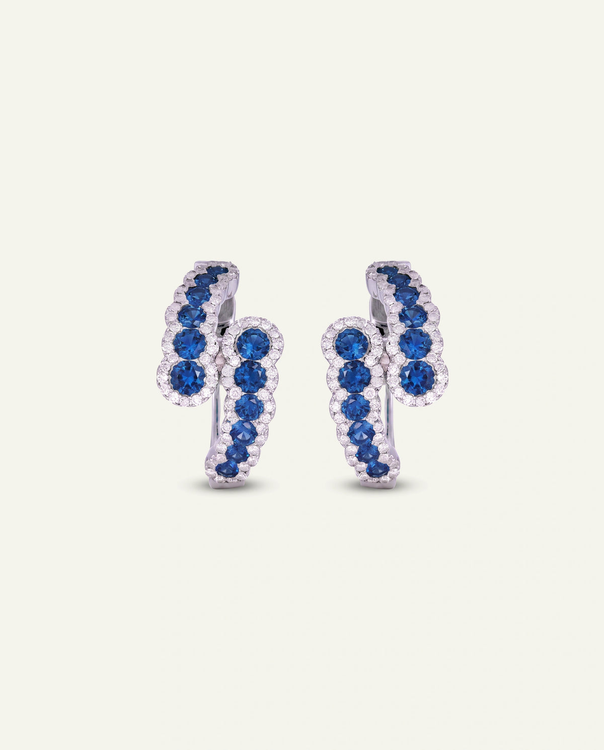 Aanika V. Sapphire & Diamond Byass Hoops