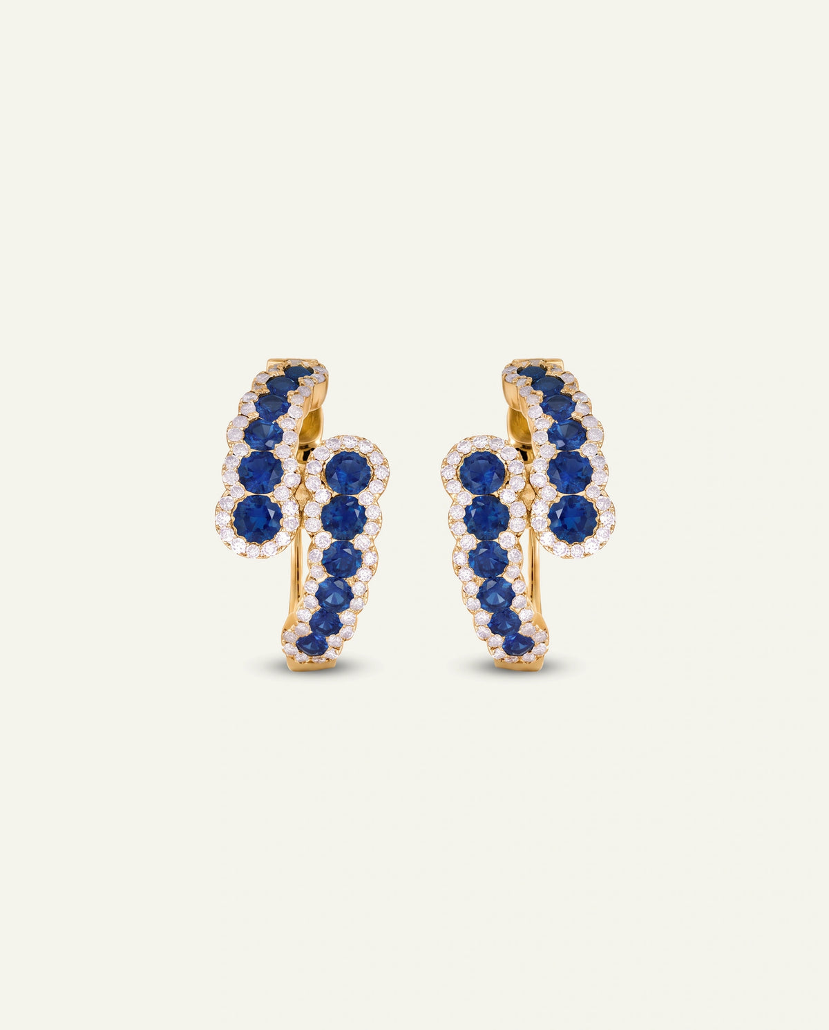 Aanika V. Sapphire & Diamond Byass Hoops