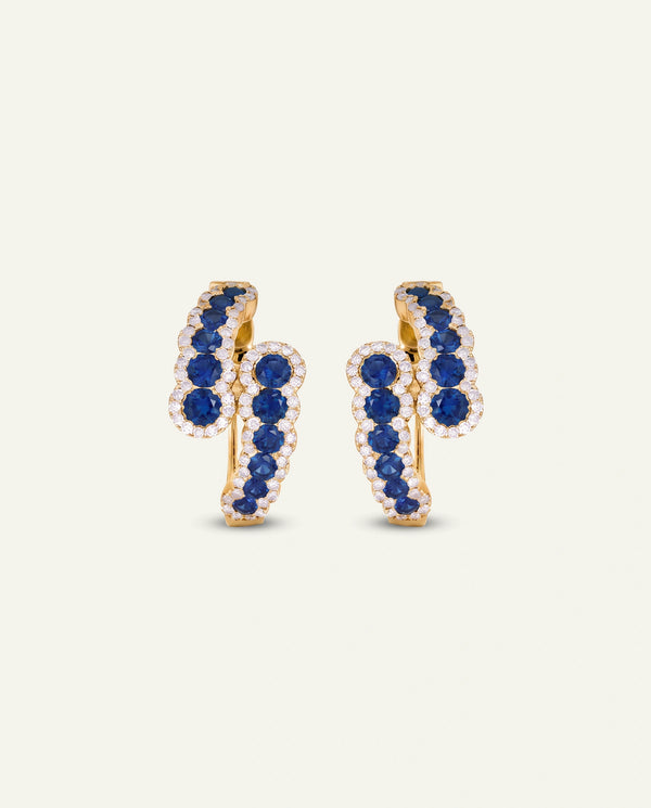Aanika V. Sapphire & Diamond Byass Hoops