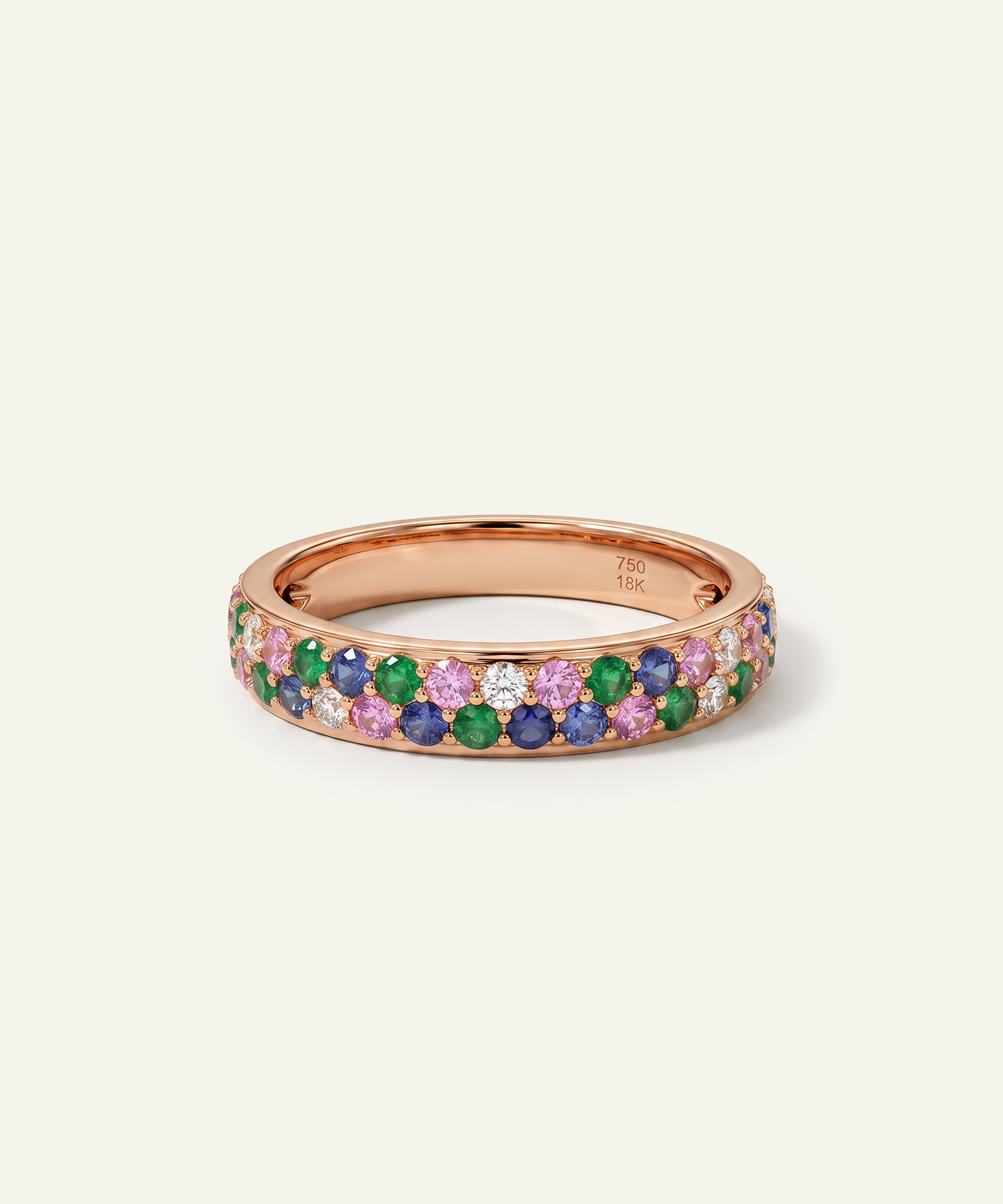 Aanika V. Multicolor Gemstone Band