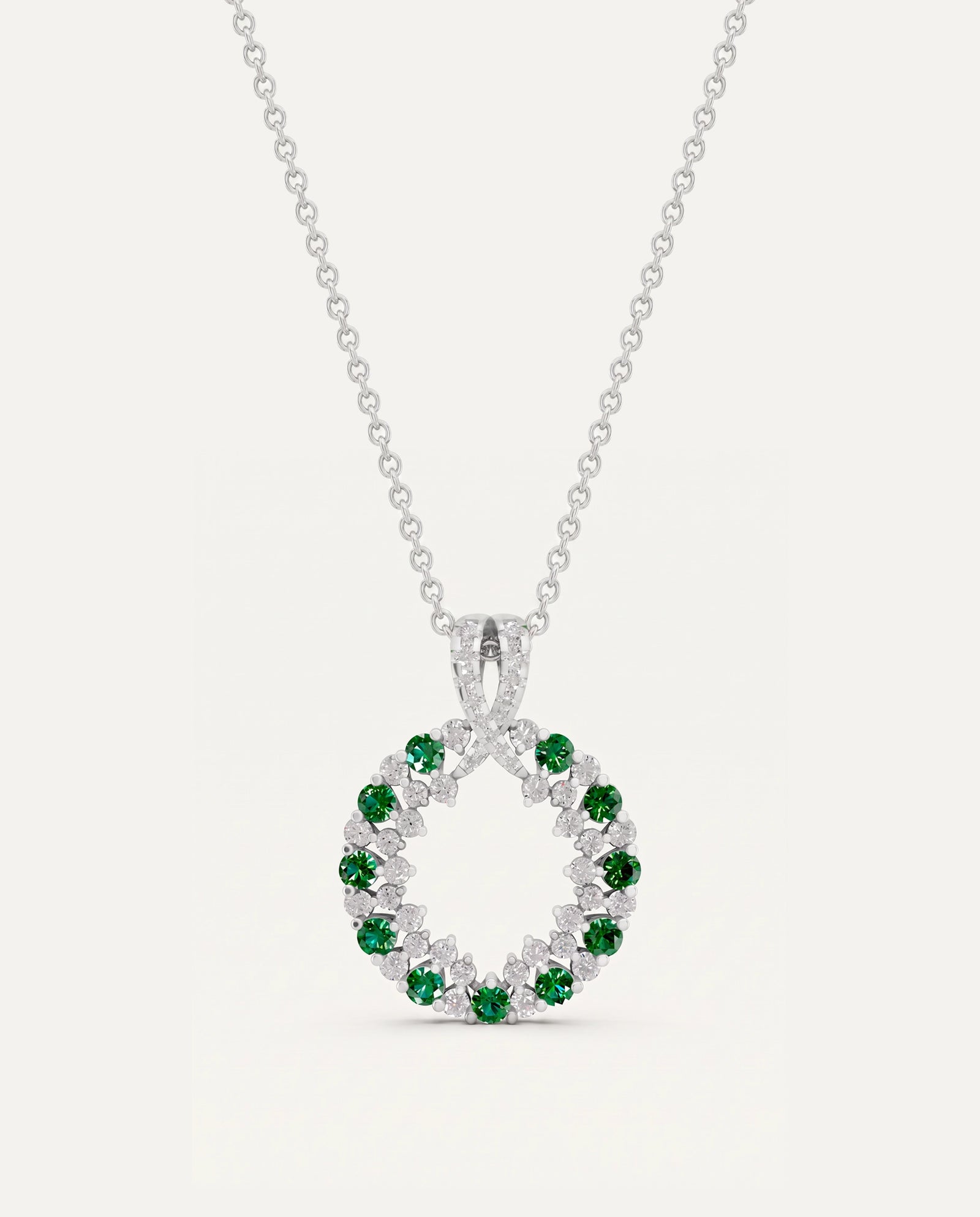 Aanika V. Emerald & Diamond Circle Of Life Necklace