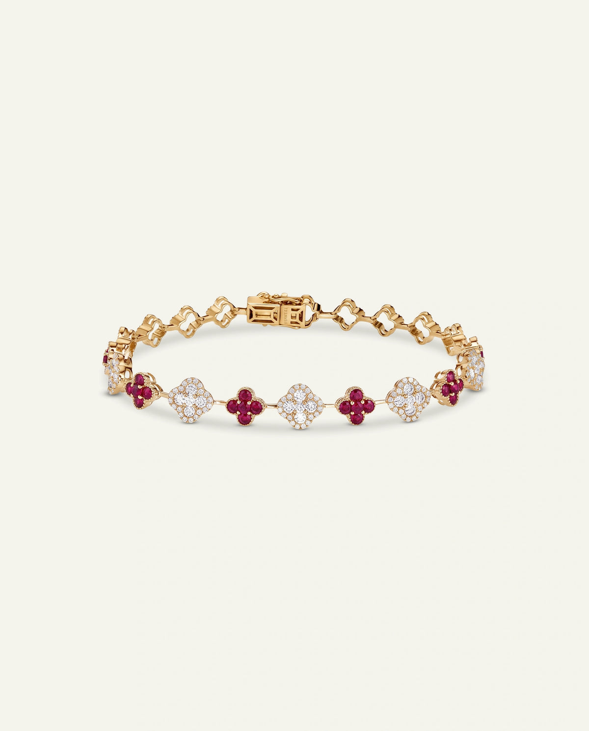 Aanika V. Ruby & Diamond Flower Bracelet