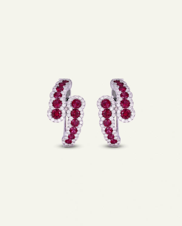 Aanika V. Ruby & Diamond Byass Hoops