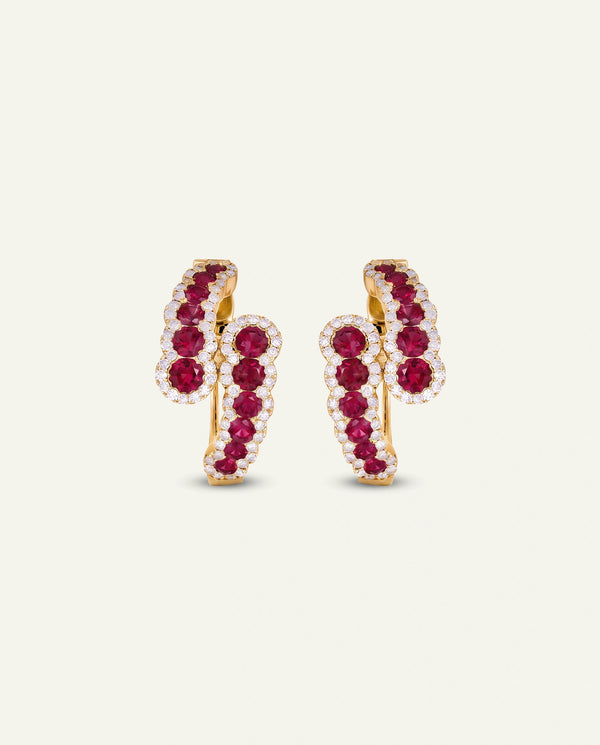 Aanika V. Ruby & Diamond Byass Hoops
