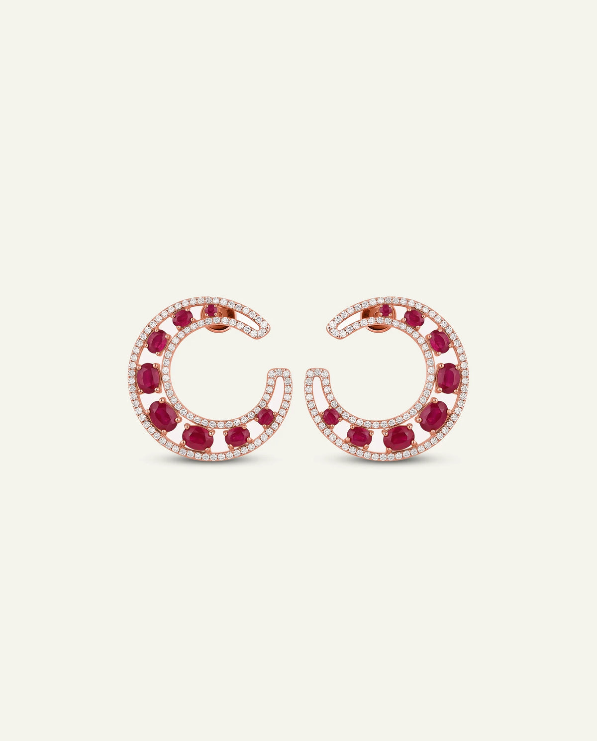Aanika V. Ruby & Diamond Moon Studs