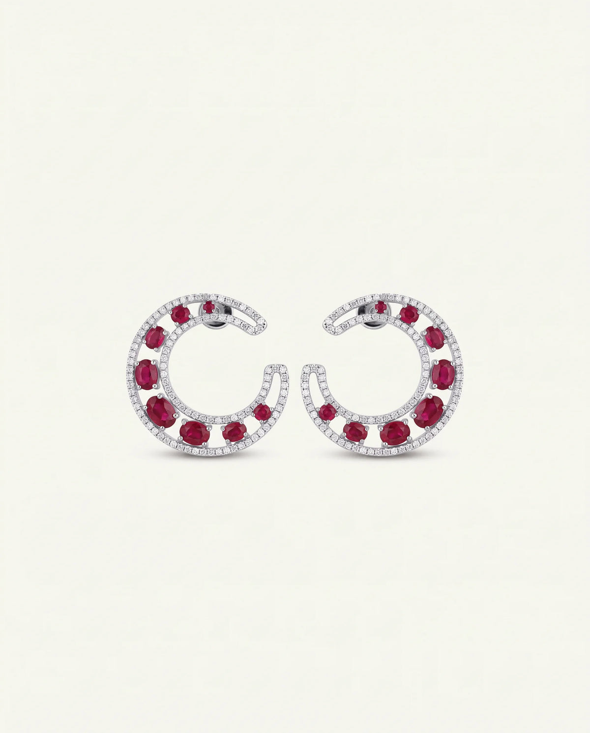 Aanika V. Ruby & Diamond Moon Studs
