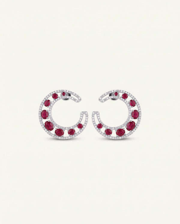 Aanika V. Ruby & Diamond Moon Studs