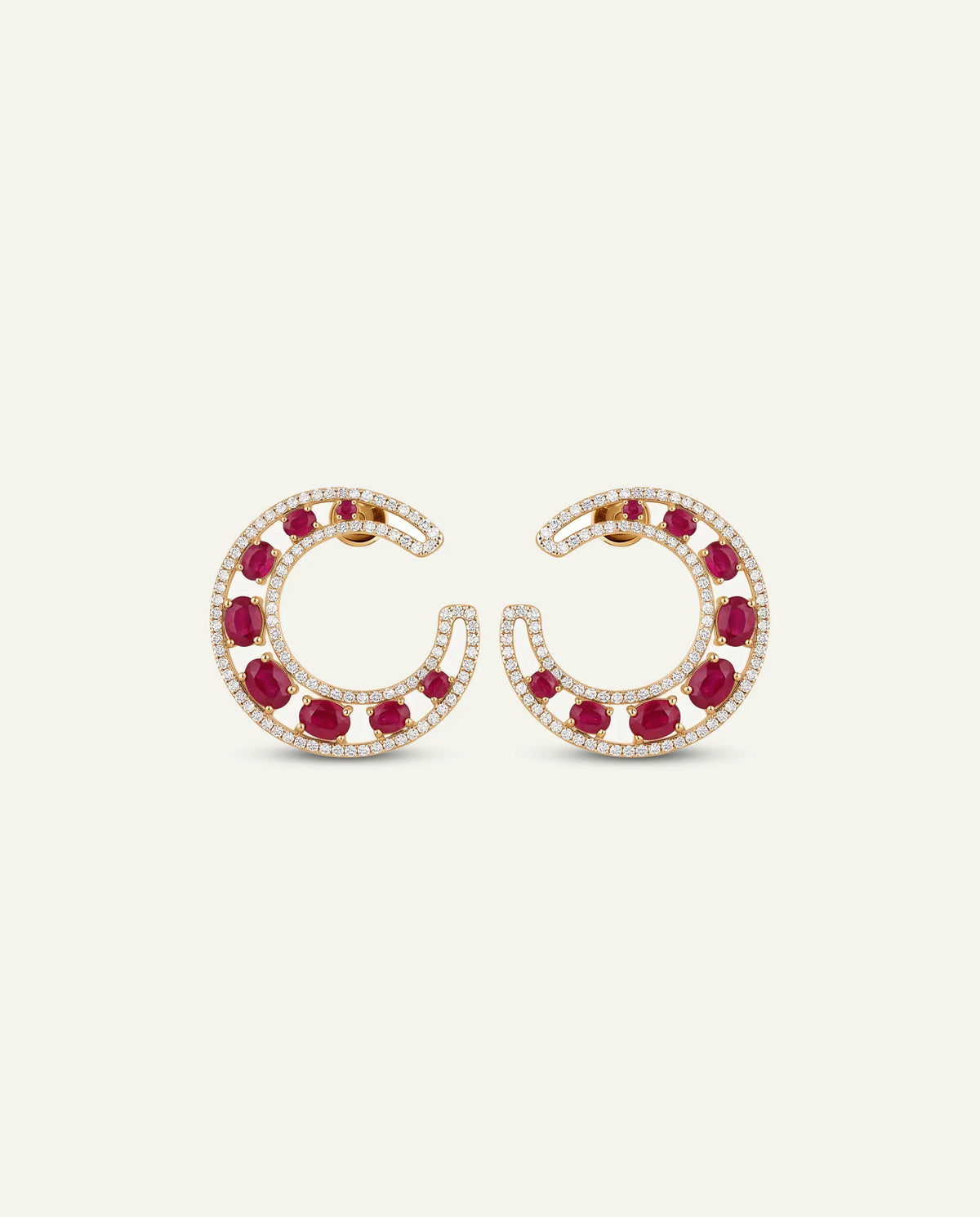 Aanika V. Ruby & Diamond Moon Studs