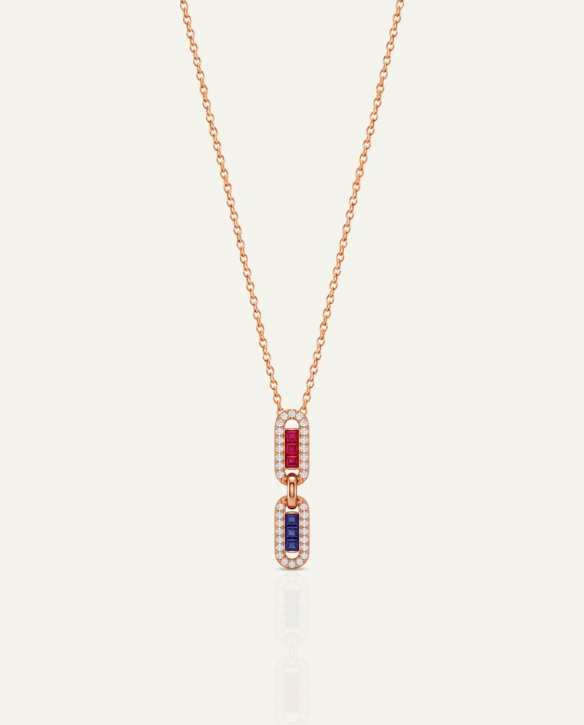 Aanika V. Sapphire & Diamond Paperclip Pendant