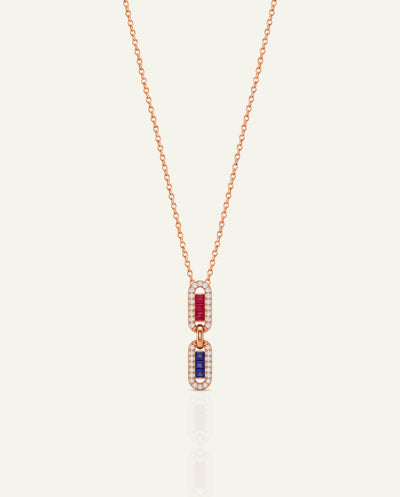 Aanika V. Sapphire & Diamond Paperclip Pendant - alternate view