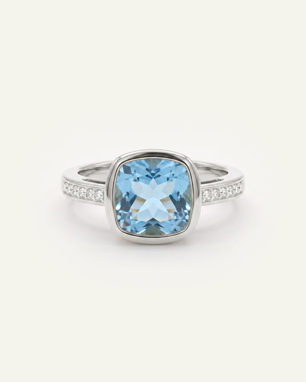 Love Spell® Blue Topaz & Lab-Grown Diamond Ring