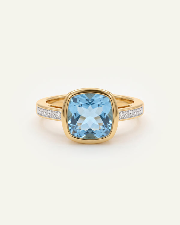 Love Spell® Blue Topaz & Lab-Grown Diamond Ring