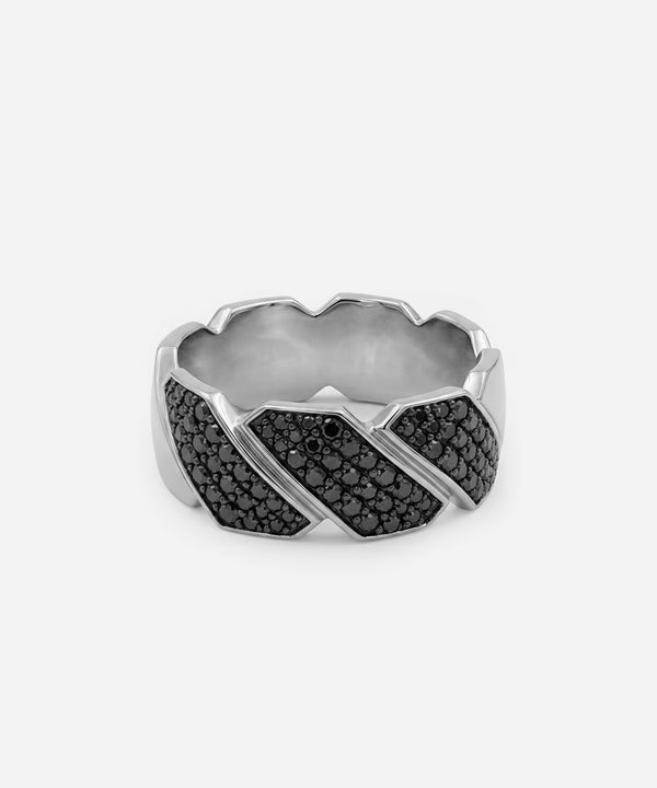 Link N Lock® Black Treated Diamond Cuban Ring