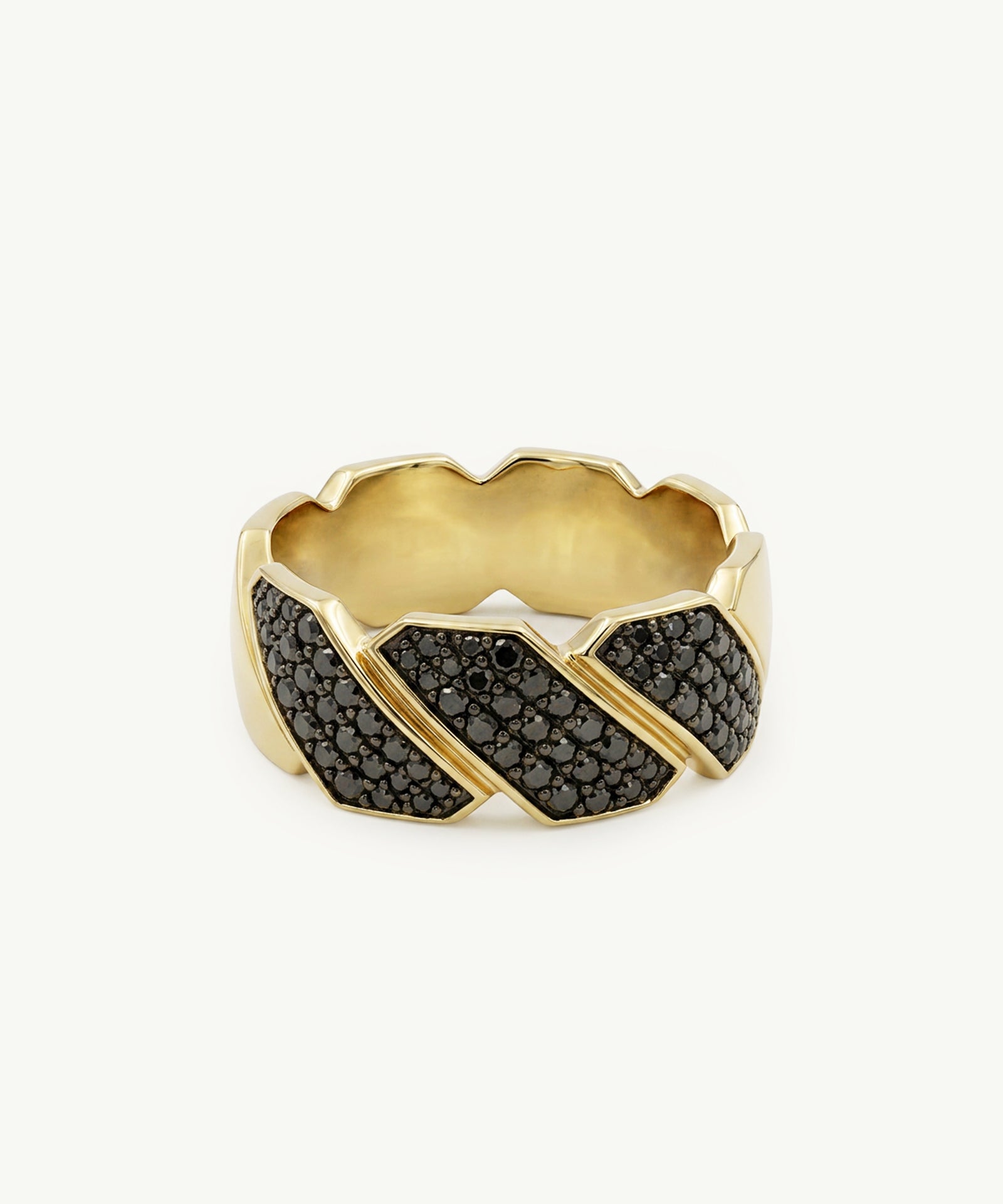 Link N Lock® Black Treated Diamond Cuban Ring