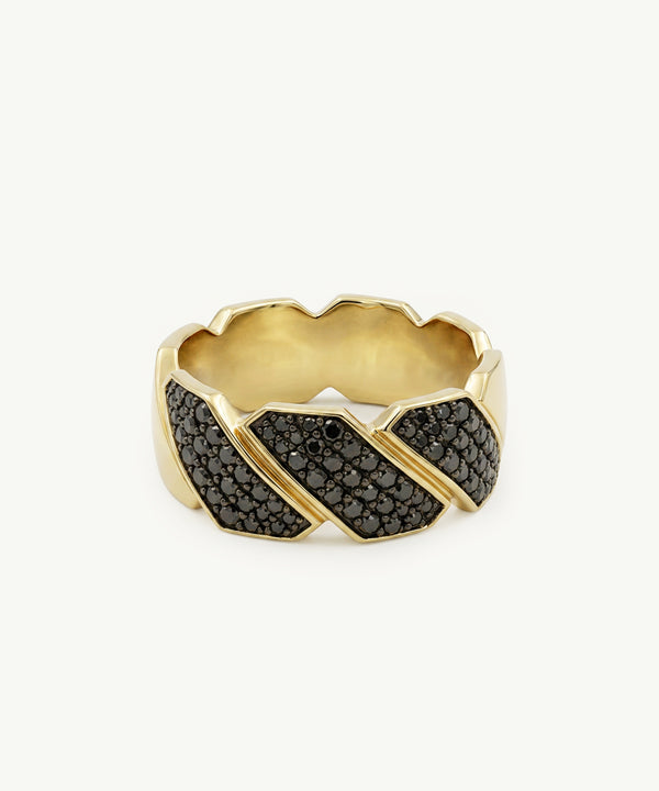 Link N Lock® Black Treated Diamond Cuban Ring