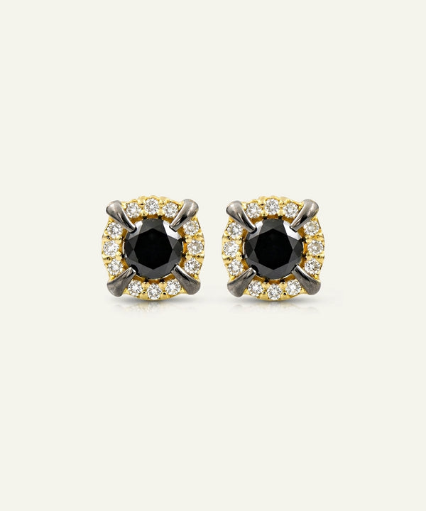 Link N Lock® Black Diamond Cluster Studs Earrings