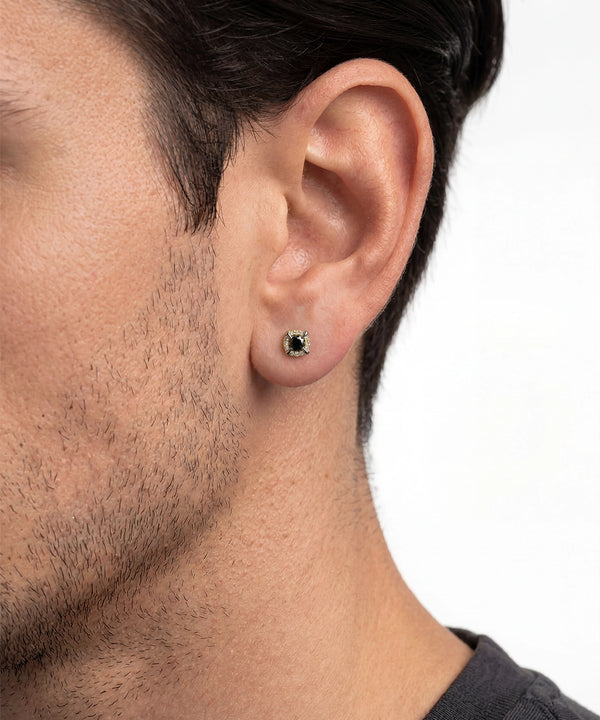 Link N Lock® Black Diamond Cluster Studs Earrings