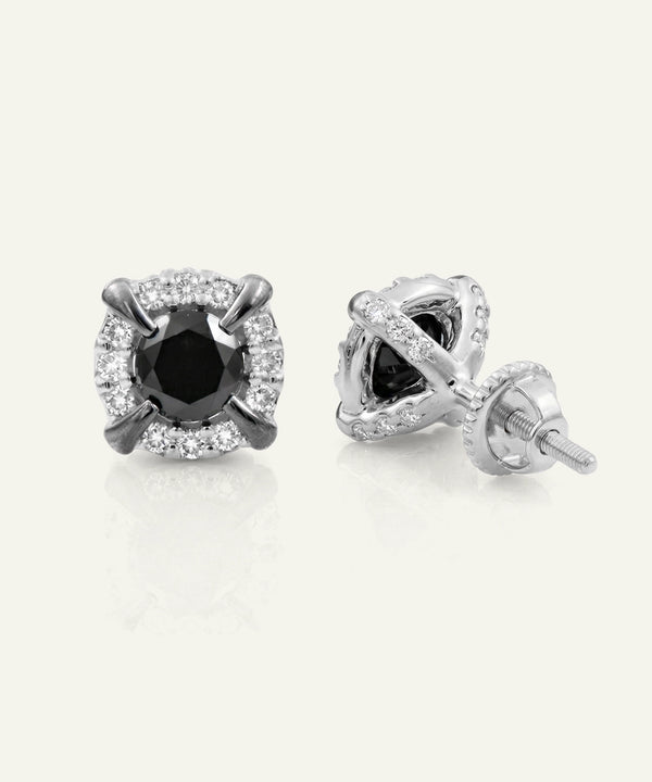 Link N Lock® Black Diamond Cluster Studs Earrings