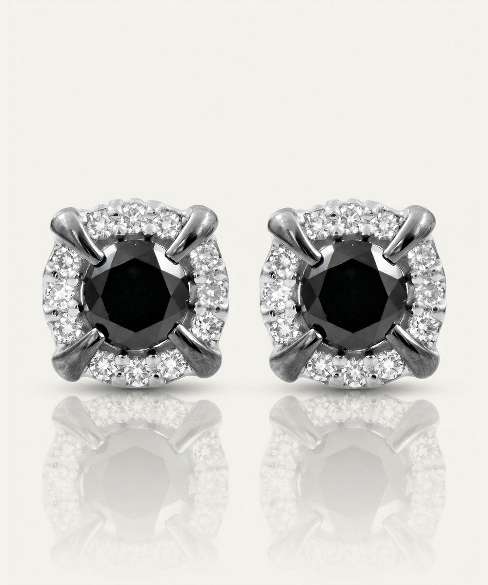 Link N Lock® Black Diamond Cluster Studs Earrings