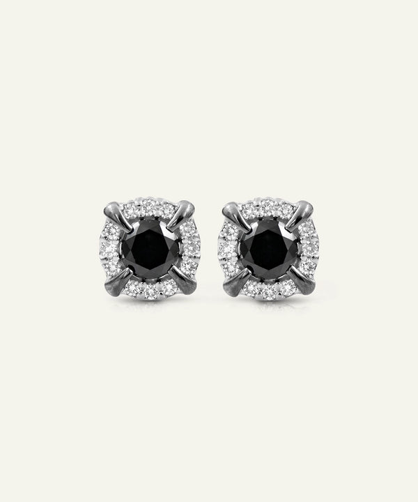 Link N Lock® Black Diamond Cluster Studs Earrings