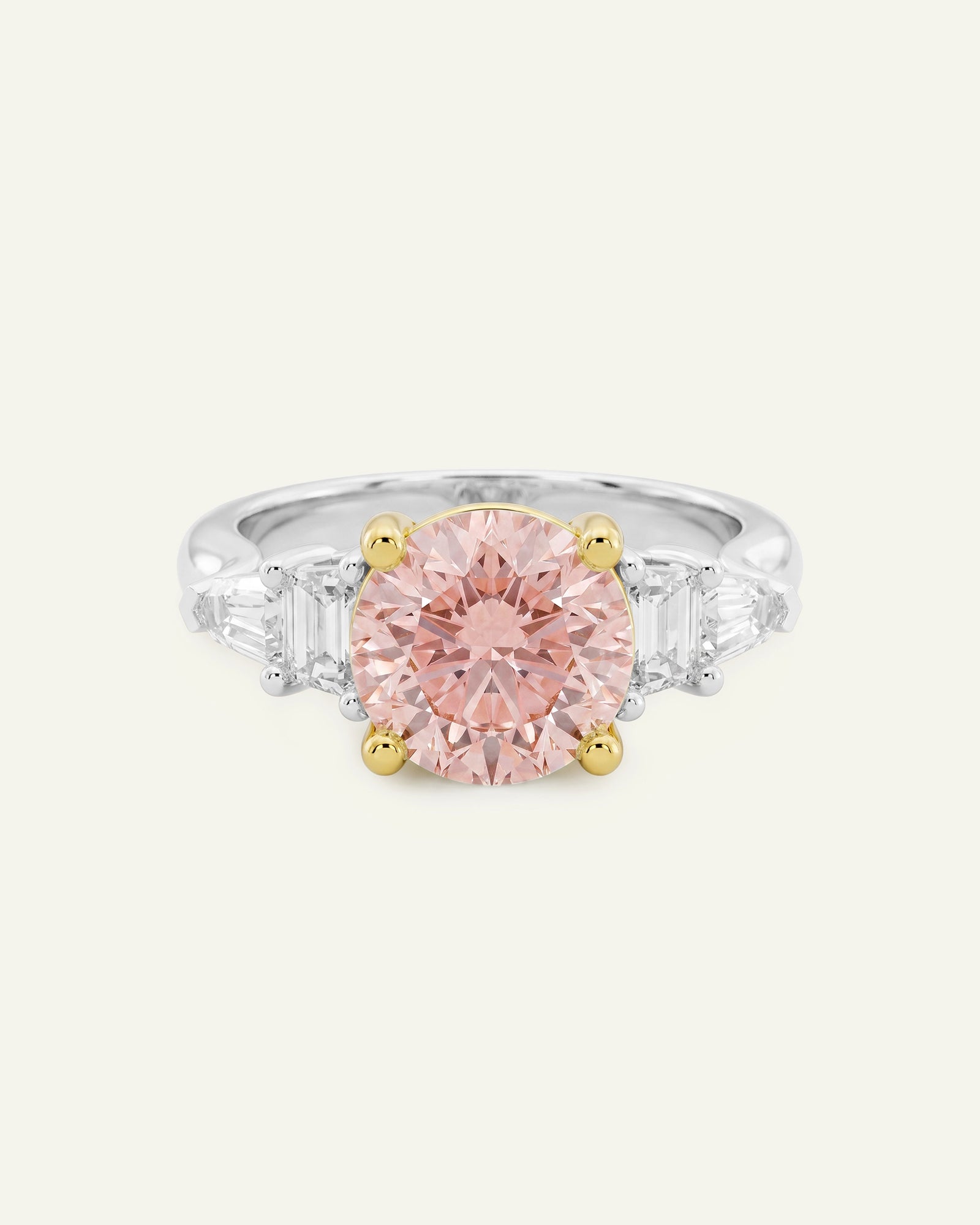 Ovani® Lab-grown Pink Diamond Round Bridal Ring -  4.75 Ct. T.W.