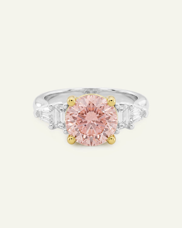 Ovani® Lab-grown Pink Diamond Round Bridal Ring -  4.75 Ct. T.W.