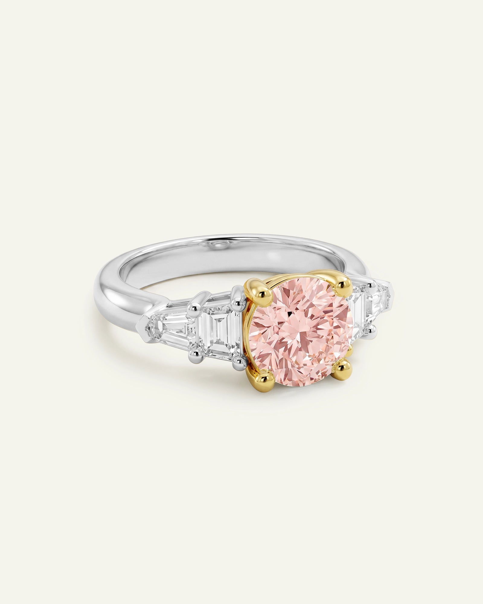 Ovani® Lab-grown Pink Diamond Round Bridal Ring -  4.75 Ct. T.W.