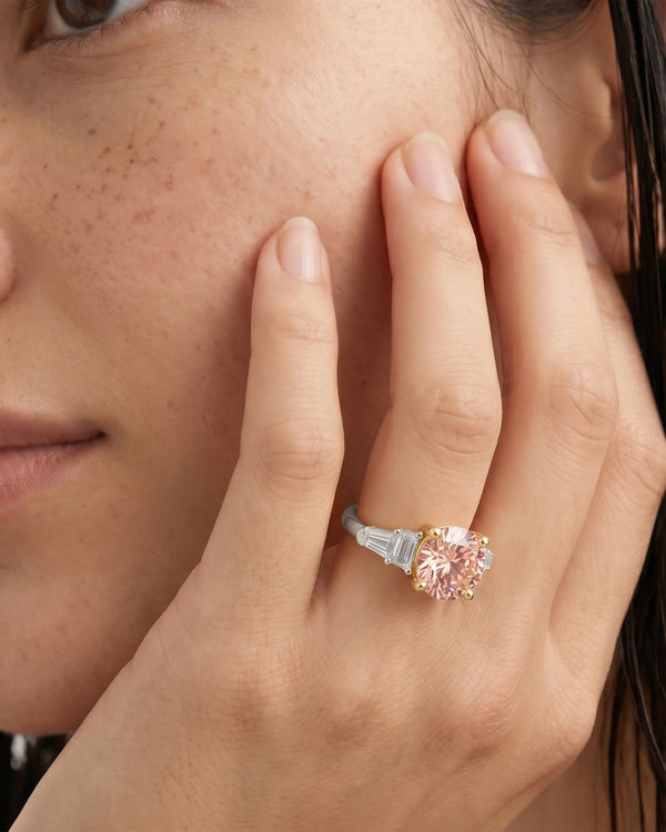 Ovani® Lab-grown Pink Diamond Round Bridal Ring -  4.75 Ct. T.W.