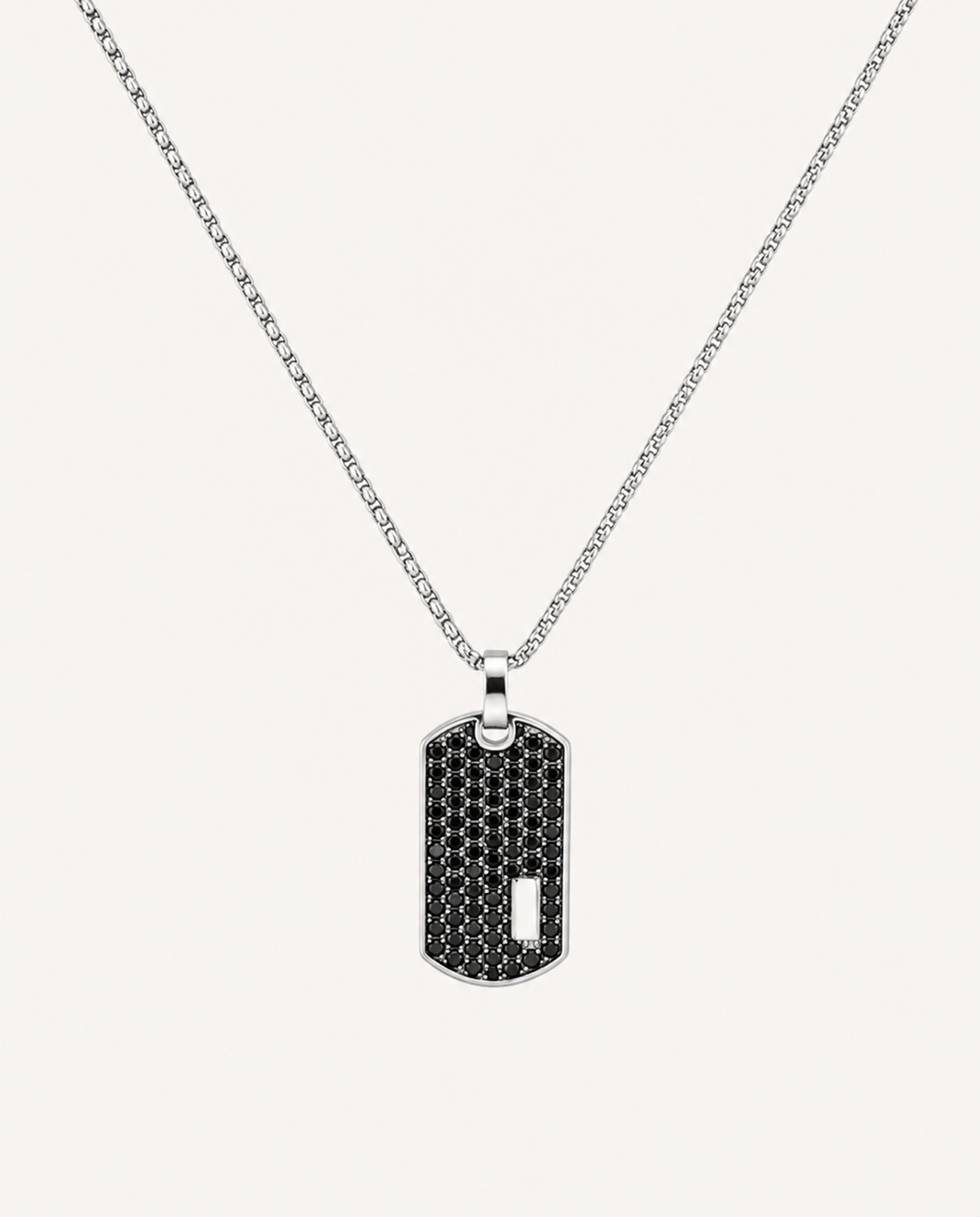 Link N Lock® Black CZ Dog Tag Pendant