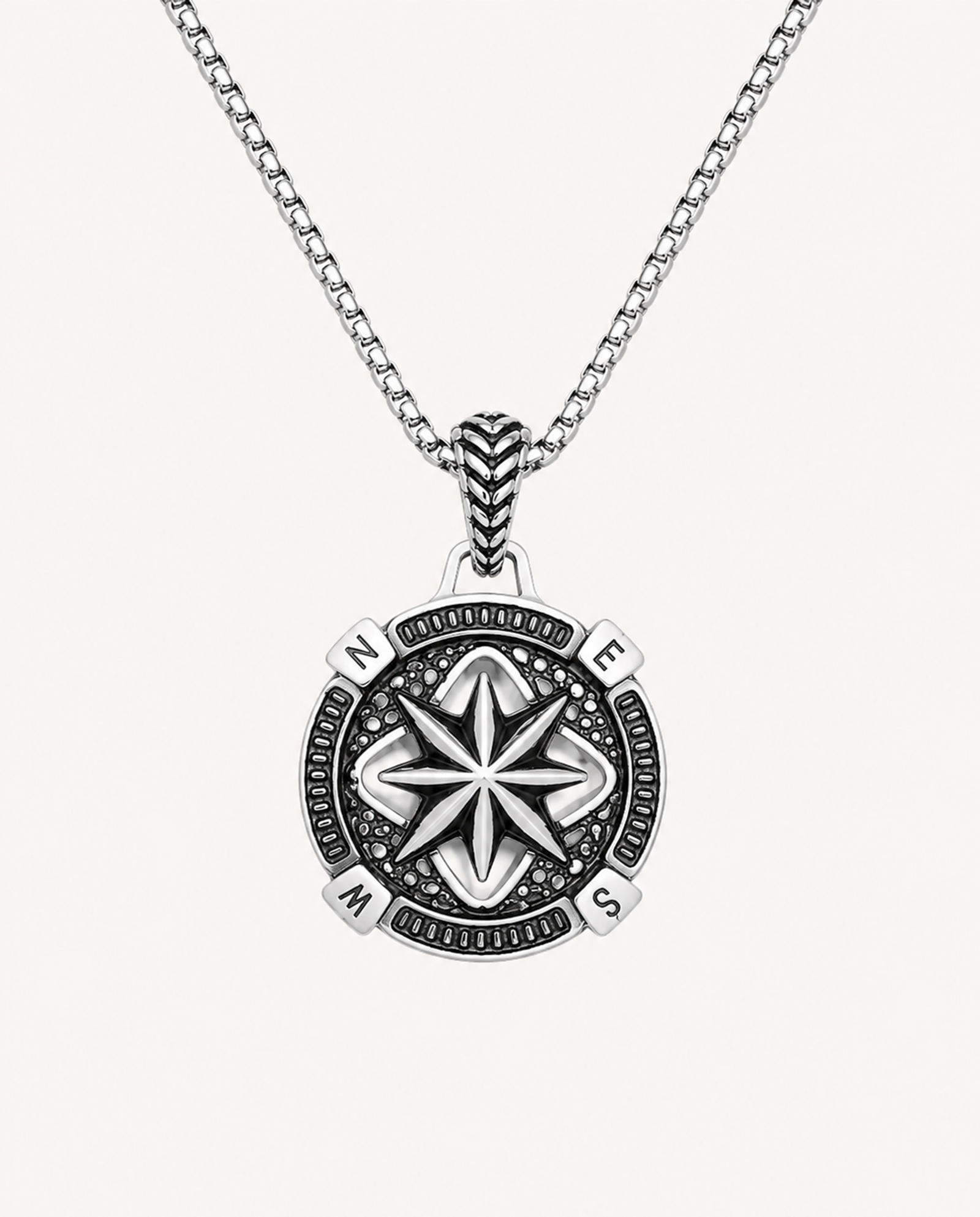 Link N Lock® Black Oxidized Compass Pendant