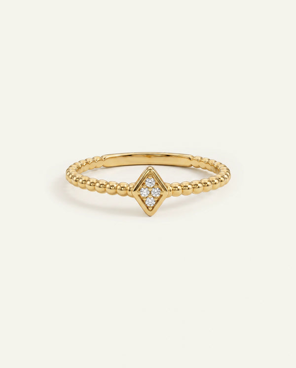 Eternal Vow Lab-grown Diamond Composite Beaded Promise Ring - 0.02 Ct. T.W.