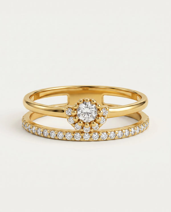 Eternal Vow Lab-grown Diamond Cluster Multi-Band Ring - 0.30 Ct. T.W.