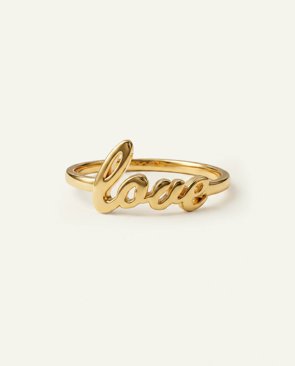 Oroventi Love Script Ring