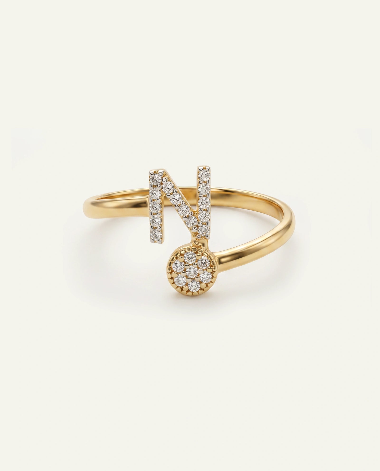 Eternal Vow Lab-grown Diamond Initial N Promise Ring - 0.11 Ct. T.W.