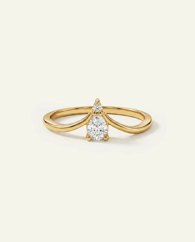 Eternal Vow pear lab-grown diamond promise ring in 10k yellow gold