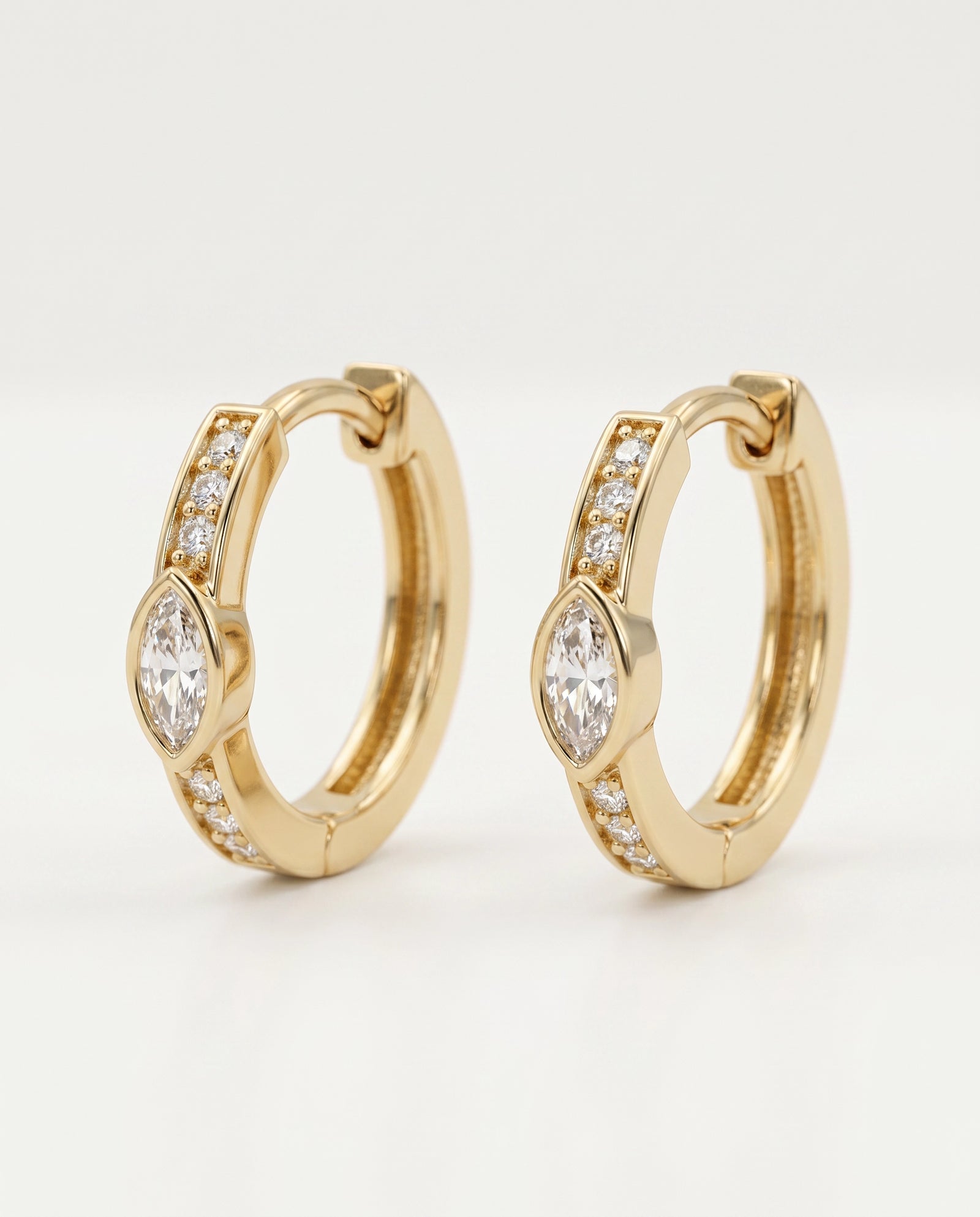 Bella by Ovani® Lab-grown Diamond Marquise Bezel Hoops - 0.30 Ct. T.W.