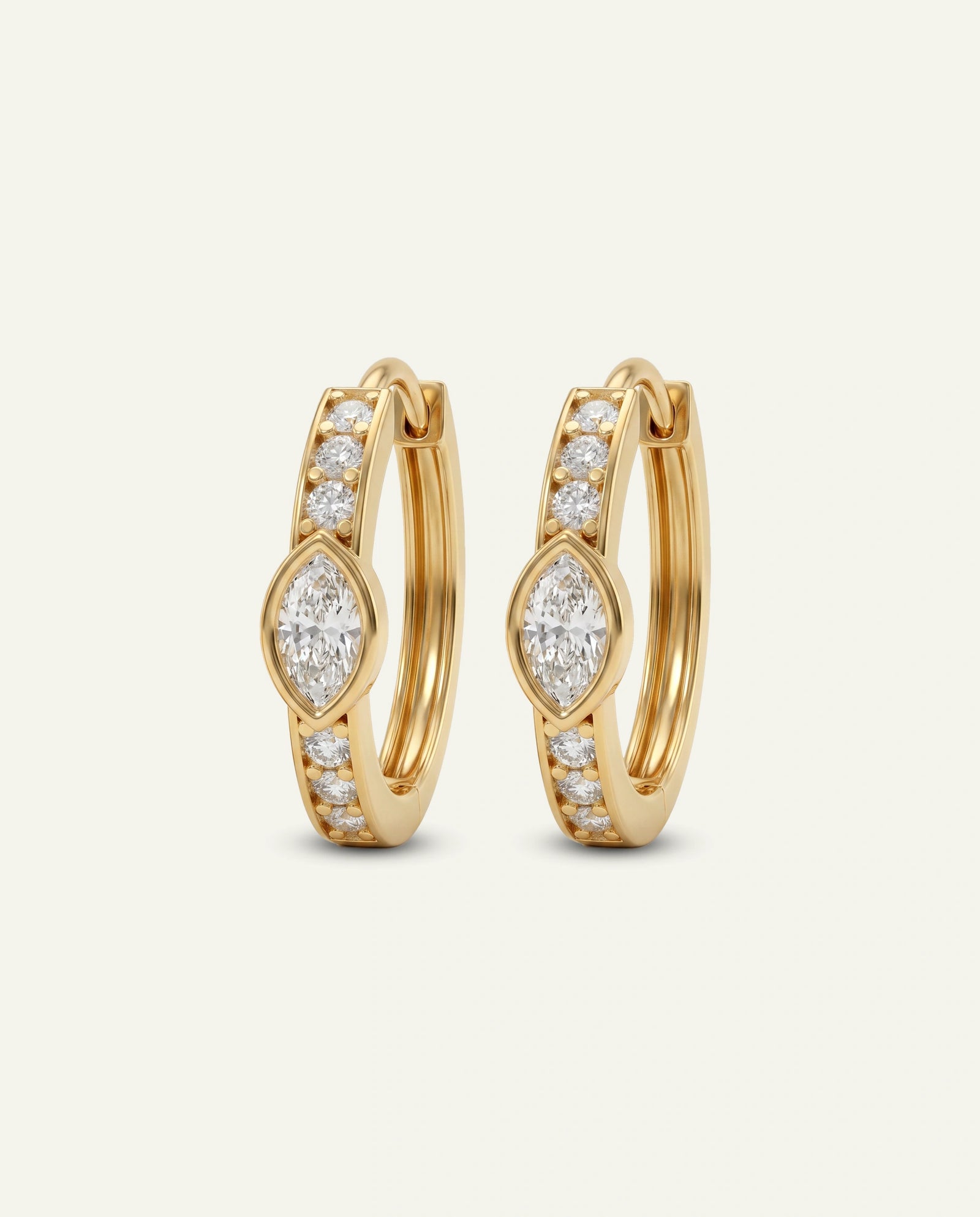 Bella by Ovani® Lab-grown Diamond Marquise Bezel Hoops - 0.30 Ct. T.W.