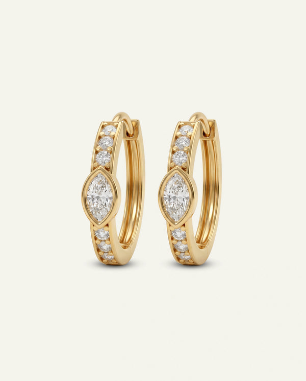 Bella by Ovani® Lab-grown Diamond Marquise Bezel Hoops - 0.30 Ct. T.W.