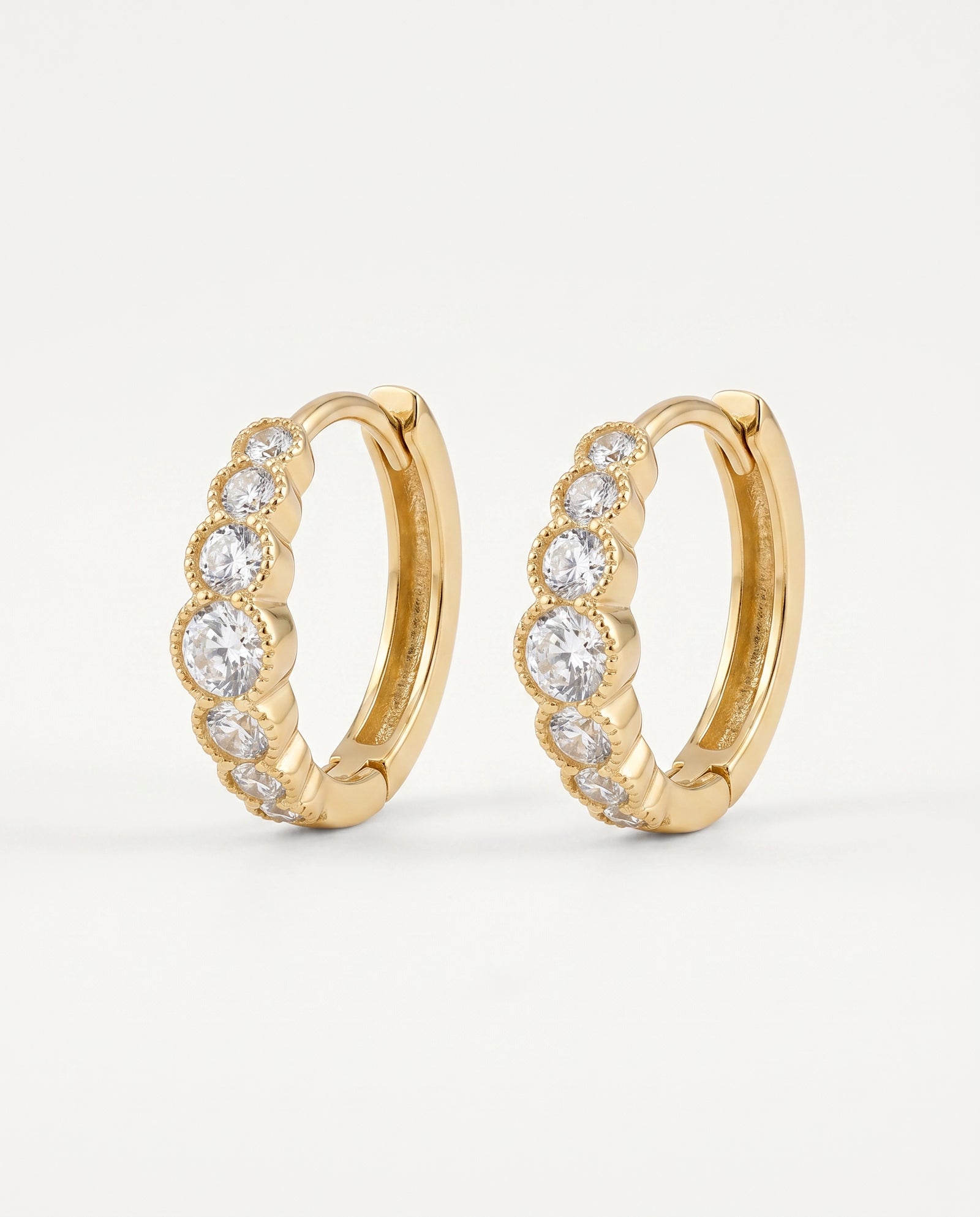 Bella by Ovani® Lab-grown Diamond Scalloped Huggie Hoops - 0.15 Ct. T.W.