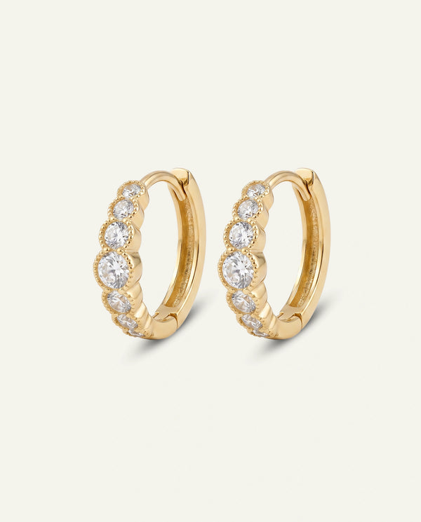 Bella by Ovani® Lab-grown Diamond Scalloped Huggie Hoops - 0.15 Ct. T.W.